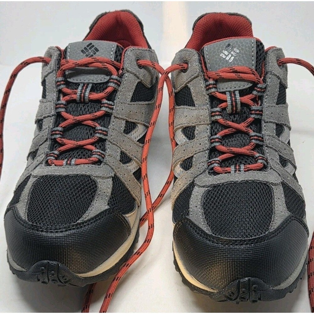 Columbia Youth Redmond Waterproof Hiking Shoes Black Flame Size 7 Big Kids Trail